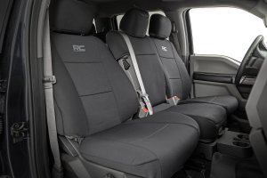 Ford F-250 Super Duty Seat Covers - Front Bench and Rear Bench - Rough Country - Neoprene - '17-'23